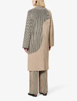 Joseph Animation Contrasting-weave Wool Cardigan -Reisi Clothing Shop R04095124 PEWTERBLACK ALT03