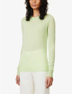 Joseph Regular-fit Round-neck Cashmere Jumper -Reisi Clothing Shop R04095144 OLIVINE ALT02