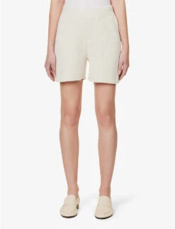 Joseph Relaxed-fit Mid-rise Silk-blend Knitted Shorts 9 Joseph Relaxed-fit Mid-rise Silk-blend Knitted Shorts -Reisi Clothing Shop R04095459 IVORY ALT02