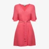 Reiss Peony Short-sleeve Woven Mini Wrap Dress -Reisi Clothing Shop R04095900 PINK M