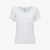 Reiss Camilla Chest-pocket Scoop-neck Linen T-shirt -Reisi Clothing Shop R04095946 WHITE M