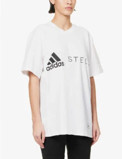 Adidas By Stella Mccartney Logo-print Relaxed-fit Organic Cotton And Recycled Polyester-blend T-shirt 9 Adidas By Stella Mccartney Logo-print Relaxed-fit Organic Cotton And Recycled Polyester-blend T-shirt -Reisi Clothing Shop R04096443 WHITE ALT02