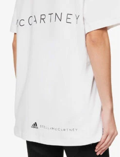 Adidas By Stella Mccartney Logo-print Relaxed-fit Organic Cotton And Recycled Polyester-blend T-shirt 11 Adidas By Stella Mccartney Logo-print Relaxed-fit Organic Cotton And Recycled Polyester-blend T-shirt -Reisi Clothing Shop R04096443 WHITE ALT04