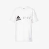 Adidas By Stella Mccartney Logo-print Relaxed-fit Organic Cotton And Recycled Polyester-blend T-shirt -Reisi Clothing Shop R04096443 WHITE M