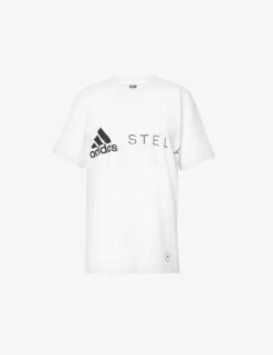 Adidas By Stella Mccartney Logo-print Relaxed-fit Organic Cotton And Recycled Polyester-blend T-shirt