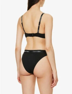 Calvin Klein 1996 Underwired Stretch-cotton Bra -Reisi Clothing Shop R04096757 BLACK ALT03