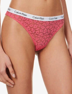 Calvin Klein Carousel Mid-rise Pack Of Three Stretch-lace Briefs -Reisi Clothing Shop R04097657 CERISEWHITEBLACK ALT04