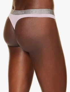 Calvin Klein Radiant Mid-rise Stretch-cotton Thong -Reisi Clothing Shop R04097713 HAPPYPURPLE ALT03