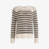 AllSaints Paloma Striped Open-work Knitted Jumper -Reisi Clothing Shop R04099260 PAMPASWHITEB M