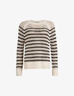 AllSaints Paloma Striped Open-work Knitted Jumper