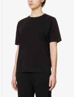 Dries Van Noten Boxy-fit Round-neck Cotton-jersey T-shirt -Reisi Clothing Shop R04100277 BLACK ALT02