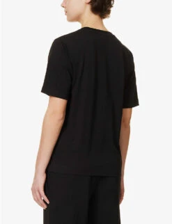 Dries Van Noten Boxy-fit Round-neck Cotton-jersey T-shirt -Reisi Clothing Shop R04100277 BLACK ALT03