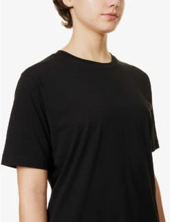 Dries Van Noten Boxy-fit Round-neck Cotton-jersey T-shirt -Reisi Clothing Shop R04100277 BLACK ALT04