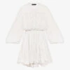 Maje Broderie Anglaise-embroidered Woven Mini Dress -Reisi Clothing Shop R04101527 BLANC M