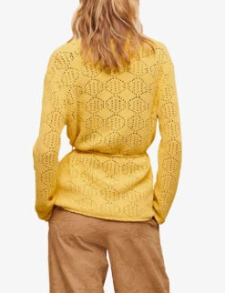 Maje Medina Patch-pocket Knitted Cardigan -Reisi Clothing Shop R04101528 JAUNESORANGES ALT03