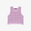 Maje Madagascar Crochet Fringe-trimmed Cotton Top -Reisi Clothing Shop R04101539 VIOLETS M