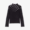 Maje Open-weave Woven Jumper 2 Maje Open-weave Woven Jumper -Reisi Clothing Shop R04101715 NOIRGRIS M