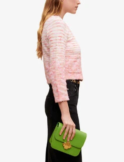 Maje Striped Cotton-blend Cardigan -Reisi Clothing Shop R04101853 ROSES ALT02