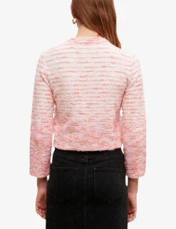 Maje Striped Cotton-blend Cardigan -Reisi Clothing Shop R04101853 ROSES ALT03