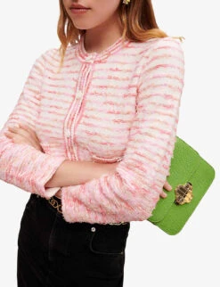 Maje Striped Cotton-blend Cardigan -Reisi Clothing Shop R04101853 ROSES ALT04