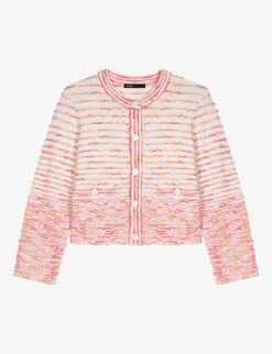 Maje Striped Cotton-blend Cardigan