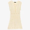 Maje Sleeveless Cotton-blend Crochet Mini Dress -Reisi Clothing Shop R04101901 BLANC M