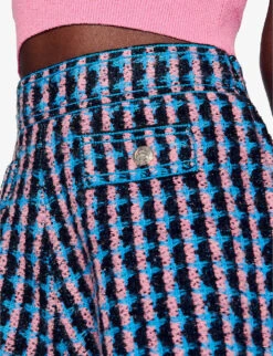 Sandro Checked Stretch-tweed Shorts -Reisi Clothing Shop R04102332 NOIRGRIS ALT04