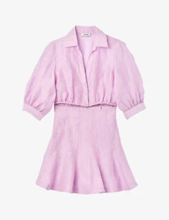 Sandro Cut-out Shape Linen-blend Mini Dress