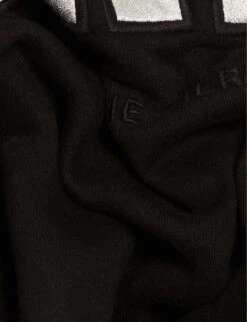 CLAUDIE PIERLOT Paris Patch-print Cotton-blend Jumper -Reisi Clothing Shop R04103280 NOIRGRIS ALT05