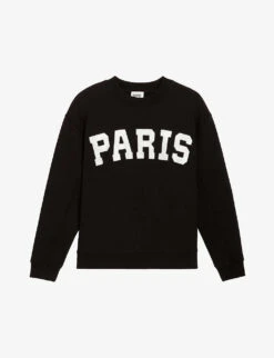 CLAUDIE PIERLOT Paris Patch-print Cotton-blend Jumper