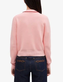 CLAUDIE PIERLOT Matressi Braided-trim Stretch-knit Cardigan -Reisi Clothing Shop R04103303 DIVERS ALT03