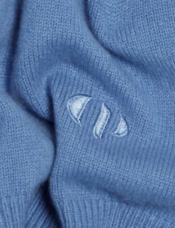 CLAUDIE PIERLOT Madi Logo-embroidered Cashmere Jumper -Reisi Clothing Shop R04103311 BLEUS ALT04