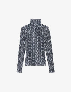 CLAUDIE PIERLOT Thilo Logo-print Stretch-woven Top