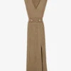 CLAUDIE PIERLOT Shoulder Epaulette Stretch Rib-knit Maxi Dress