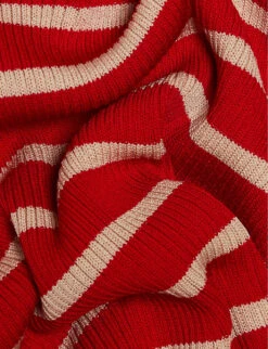 CLAUDIE PIERLOT Mandibule Stripe-pattern Stretch-knit Fitted Jumper -Reisi Clothing Shop R04103386 DIVERS ALT04