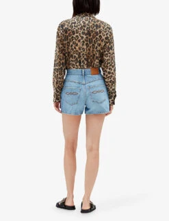 CLAUDIE PIERLOT Earthblue Mid-rise Five-pocket Denim Shorts -Reisi Clothing Shop R04103410 DENIMJEAN ALT03