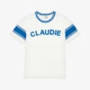 CLAUDIE PIERLOT Themus Logo-print Striped Cotton-jersey T-shirt