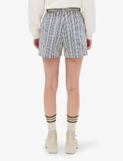 CLAUDIE PIERLOT Evy Striped Cotton Shorts -Reisi Clothing Shop R04104028 DIVERS ALT03