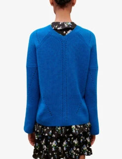 Maje Madinio Ribbed Cashmere Jumper -Reisi Clothing Shop R04105050 BLEUS ALT03