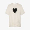 Zadig & Voltaire Ida Heart-motif Cashmere T-shirt 2 Zadig & Voltaire Ida Heart-motif Cashmere T-shirt -Reisi Clothing Shop R04105494 SUGAR M