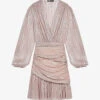 Maje Pleated-metallic Woven Mini Dress -Reisi Clothing Shop R04105503 ROSES M