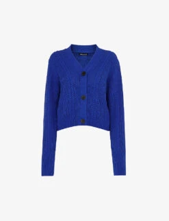 Whistles Cropped Cable-knit Cotton Cardigan