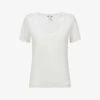Reiss Frances Scoop-neck Linen T-shirt -Reisi Clothing Shop R04107019 WHITE M