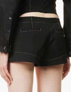 Jacquemus Le Short High-rise Wool Shorts -Reisi Clothing Shop R04107849 BLACK ALT05