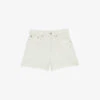 Maje Swirl-patch High-rise Denim Shorts 1 Maje Swirl-patch High-rise Denim Shorts -Reisi Clothing Shop R04109081 BLANC M