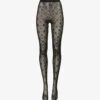 Marine Serre Monogram-print High-rise Stretch-recycled Polyamide Tights -Reisi Clothing Shop R04110129 00BLACKONBLACK M