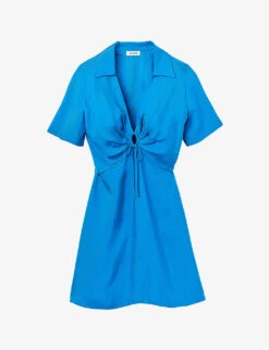 Sandro Open-front Woven Mini Dress
