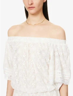 Melissa Odabash Michelle Floral-embroidered Woven Mini Dress -Reisi Clothing Shop R04111517 WHITE ALT04
