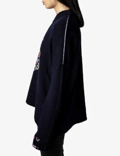 Zadig & Voltaire Malta Motif-embroidered Merino-wool Jumper -Reisi Clothing Shop R04113372 ENCRE ALT03