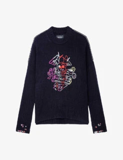 Zadig & Voltaire Malta Motif-embroidered Merino-wool Jumper